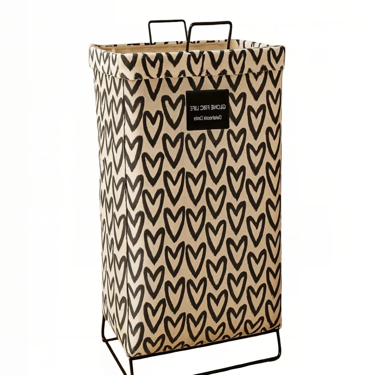 GENERICO - CANASTO DE ROPA 36CMX59CM CON DISEÑO DE CORAZONES