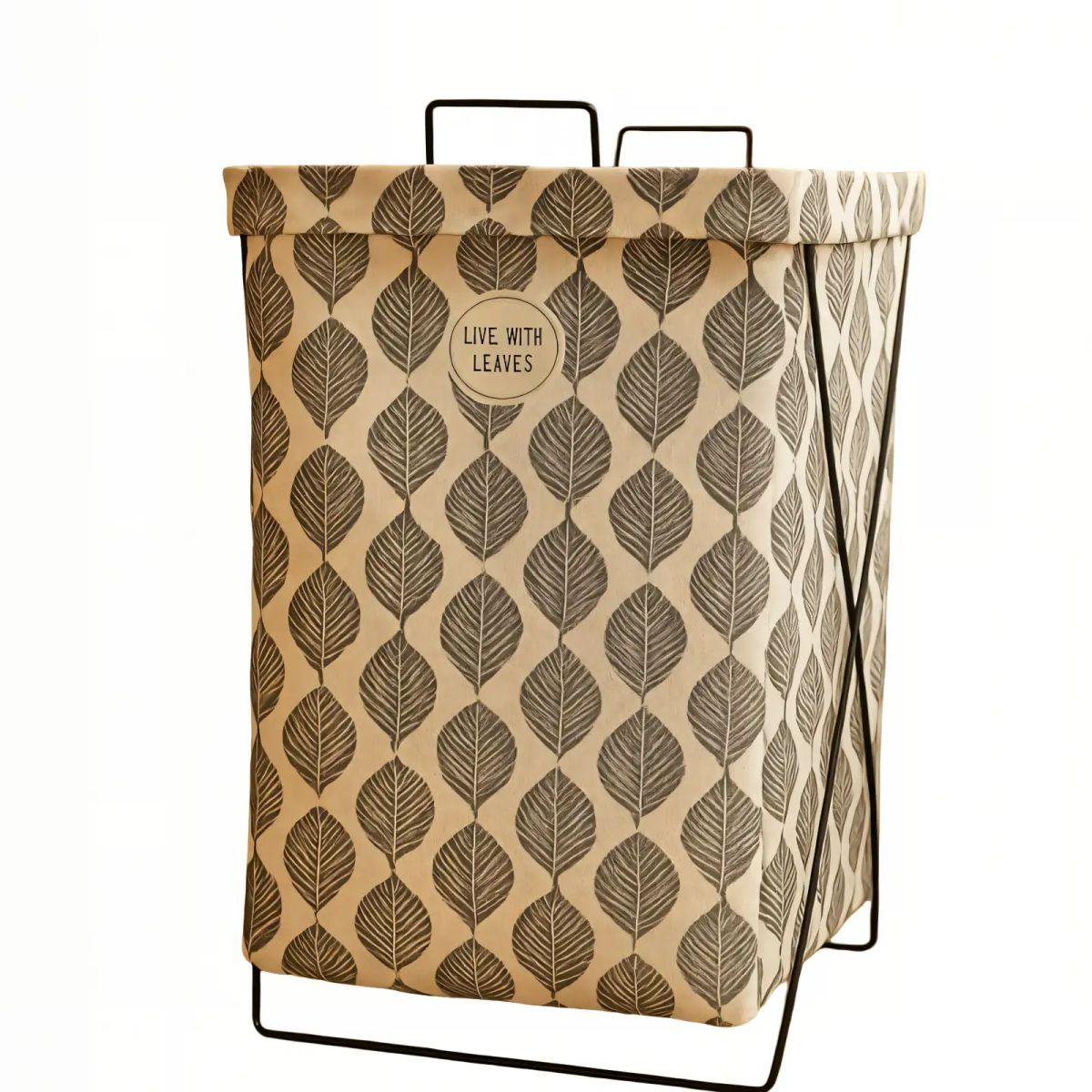 GENERICO - CANASTO DE ROPA 36CMX59CM CON DISEÑO DE HOJAS