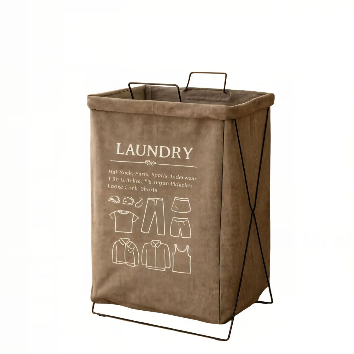 GENERICO - CANASTO DE ROPA 36CMX59CM COLOR MARRON
