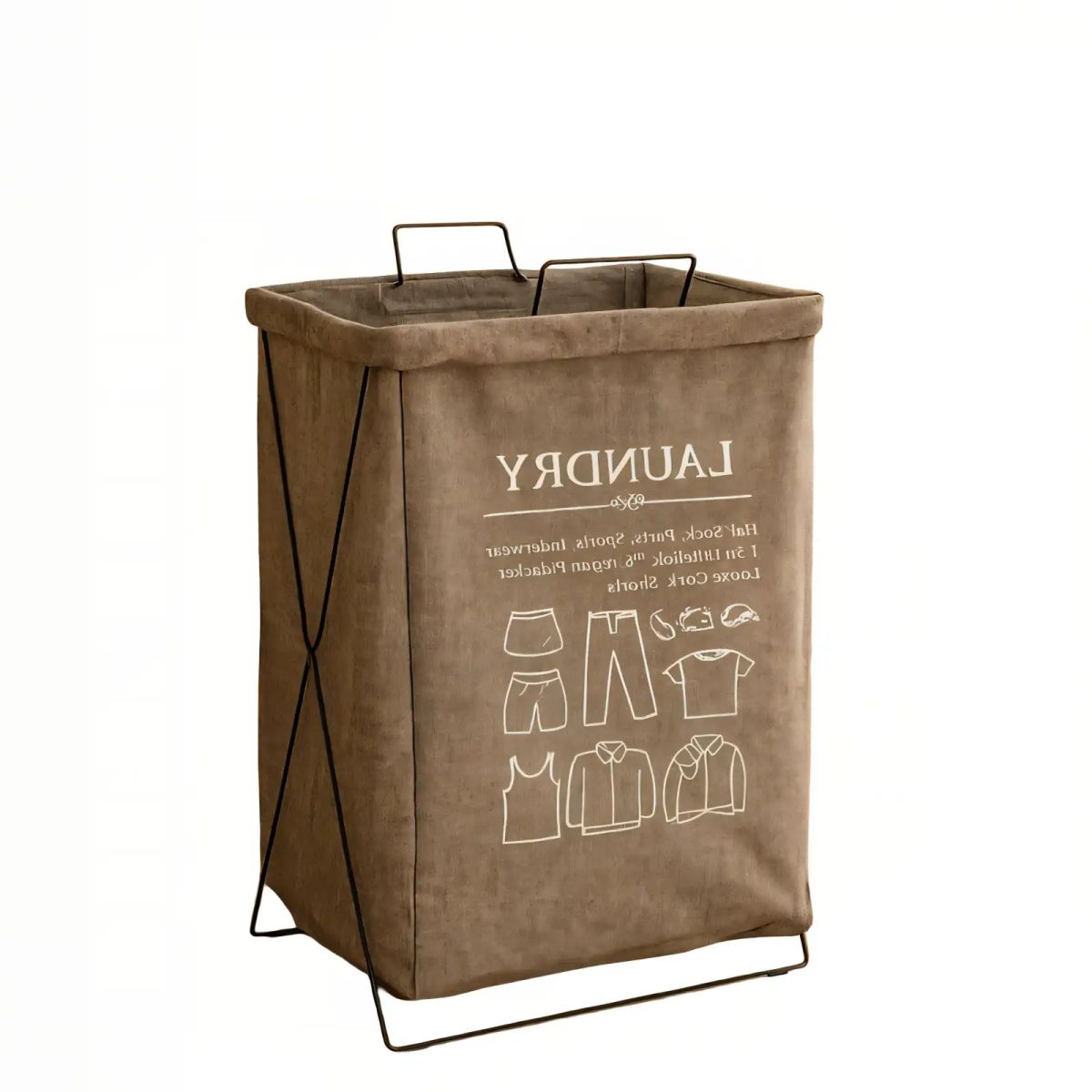 GENERICO - CANASTO DE ROPA 36CMX59CM COLOR MARRON