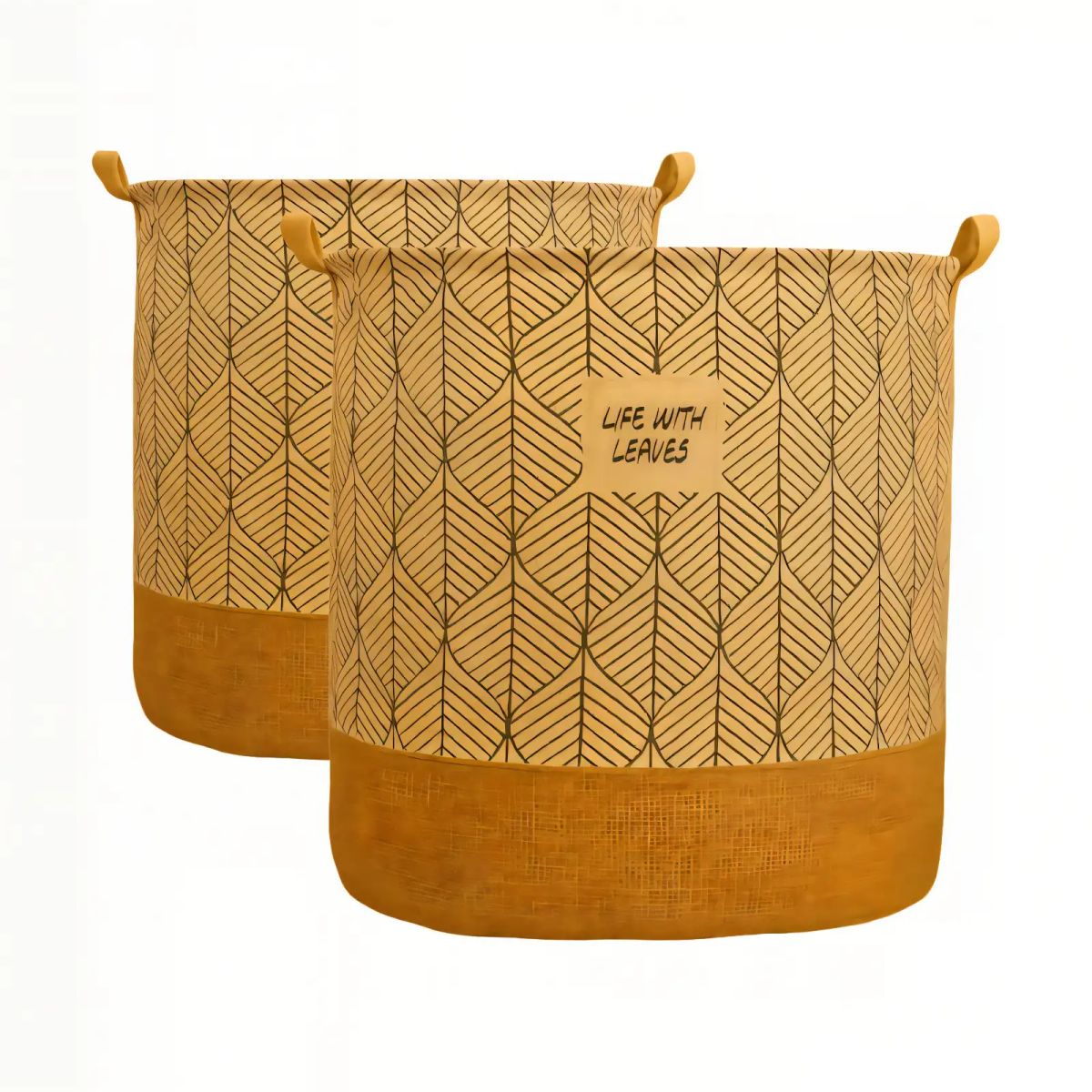 GENERICO - SET DE 2 CANASTOS  DE YUTE PARA ROPA 40CMX50CM CON DISEÑO 3