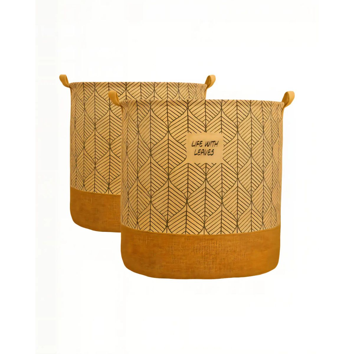 GENERICO - SET DE 2 CANASTOS  DE YUTE PARA ROPA 40CMX50CM CON DISEÑO 3