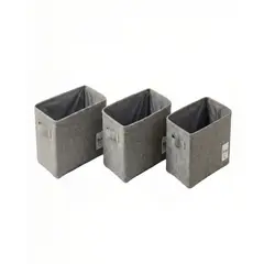 GENERICO - SET DE 3 CANASTOS ORGANIZADOR 28CMX47CMX20CM COLOR GRIS