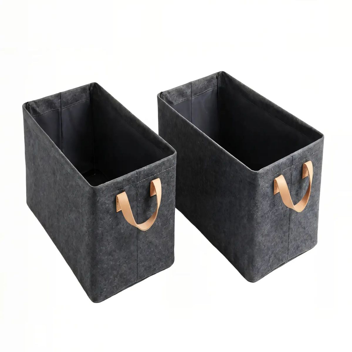 GENERICO - SET DE 2 CANASTOS 20CMX47CMX28CM COLOR GRIS