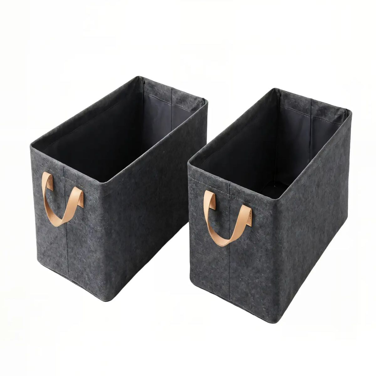GENERICO - SET DE 2 CANASTOS 20CMX47CMX28CM COLOR GRIS