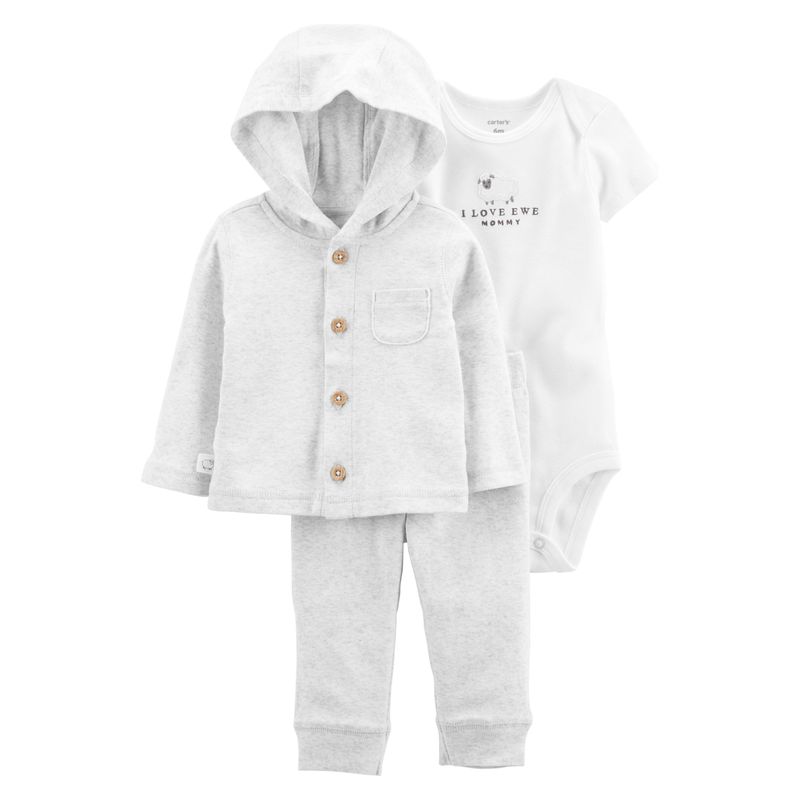 CARTER'S - Carter´s Conjunto 3 Piezas Polerón, Pantalón Y Body Bebe Unisex