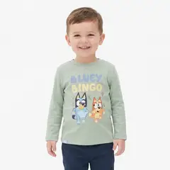 BLUEY - Polera Manga Larga Niño & Bingo Verde