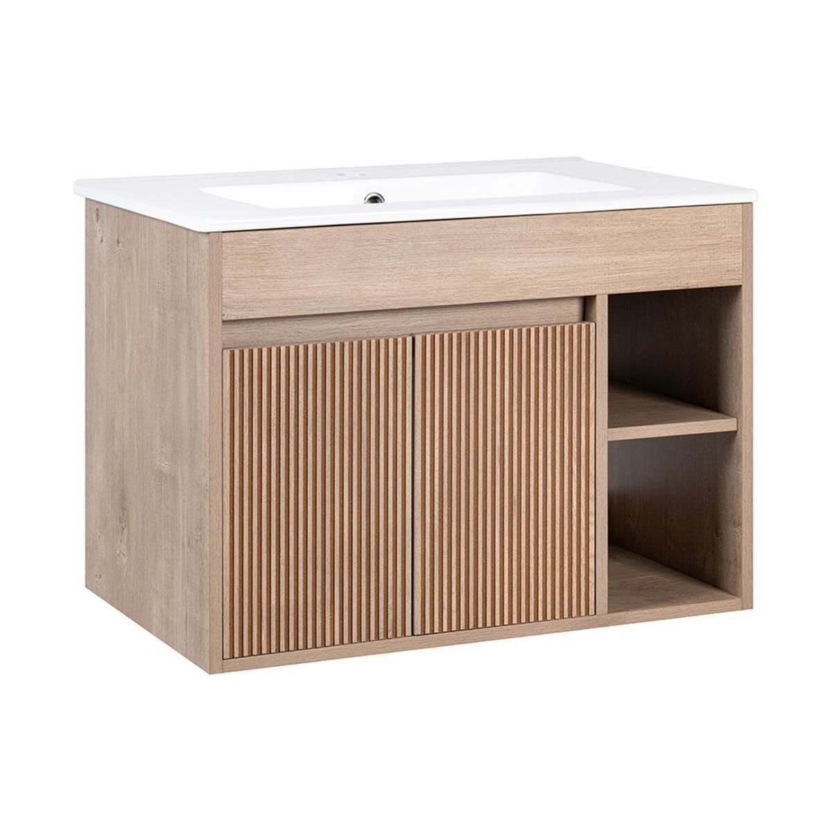 Mueble Vanitorio Texturado Lille Lenga Texturado + Cubierta 60x46x50 cm, marca STRETTO - Foto Principal