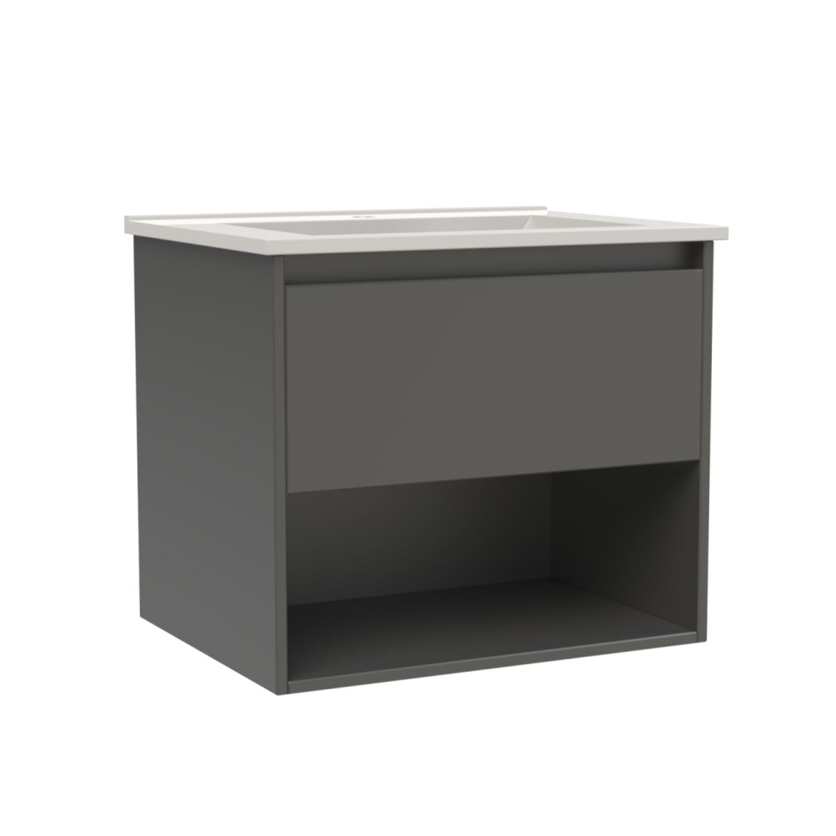 STRETTO - Mueble Vanitorio Zoé Gris Grafito 70x47x12 cm sin Cubierta