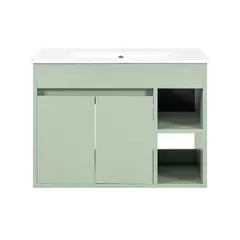 STRETTO - Mueble Vanitorio Lille Sage Green + Cubierta 70x46x50 cm