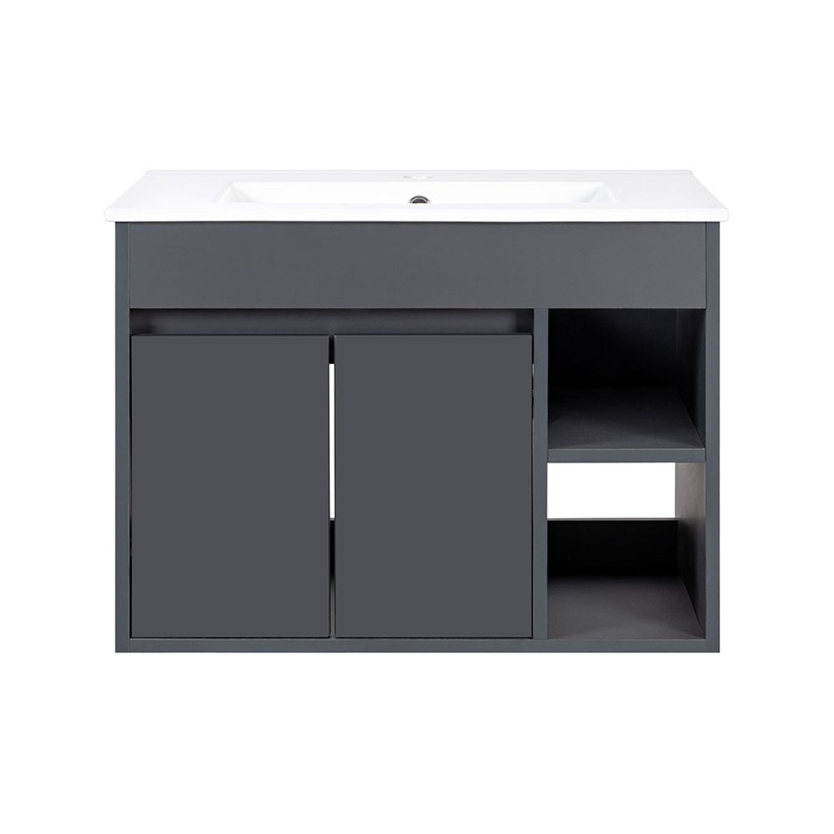 STRETTO - Mueble Vanitorio Lille Dark Grey + Cubierta 70x46x50 cm