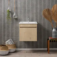 STRETTO - Mueble Vanitorio Moyen Nogal + Cubierta 50x46x50 cm