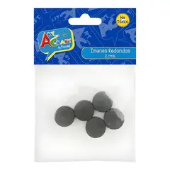 GENERICO - Imanes redondos 2 cm pack 5 unidades negro