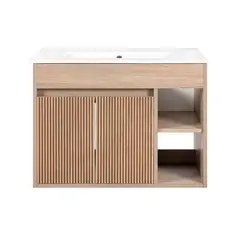 STRETTO - Mueble Vanitorio Lille Lenga Texturado + Cubierta 70x46x50 cm