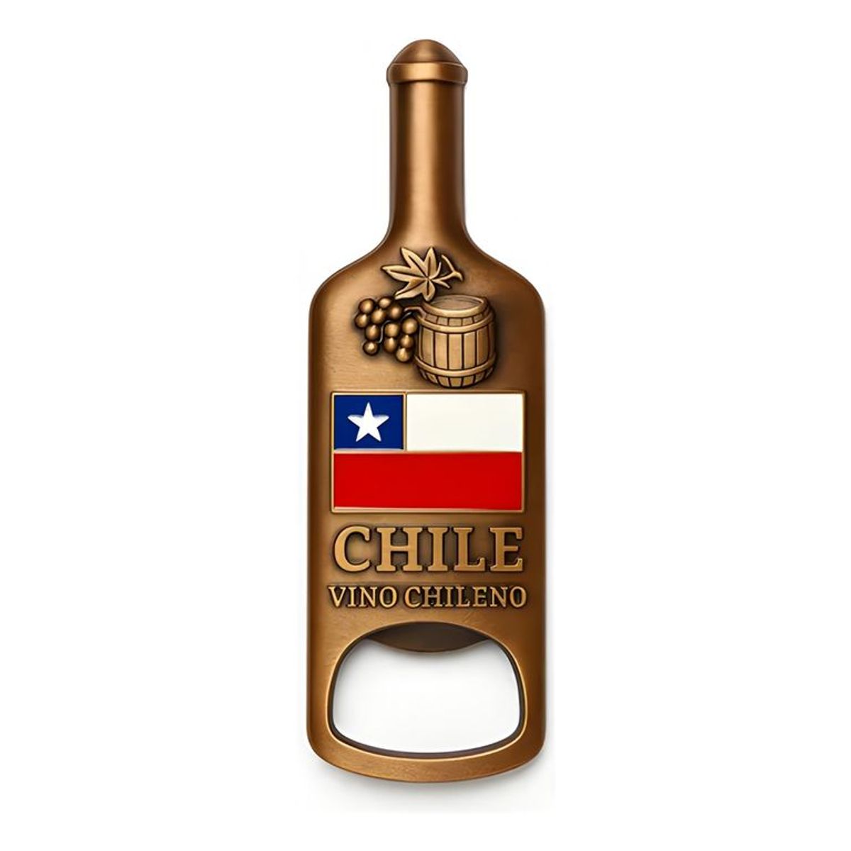 GENERICO - Imanes souvenir Chile destapador vino cobre