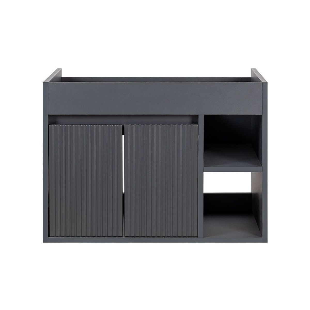 STRETTO - Mueble Vanitorio Lille Texturado Dark Grey Texturado 70x46x50 cm sin Cubierta