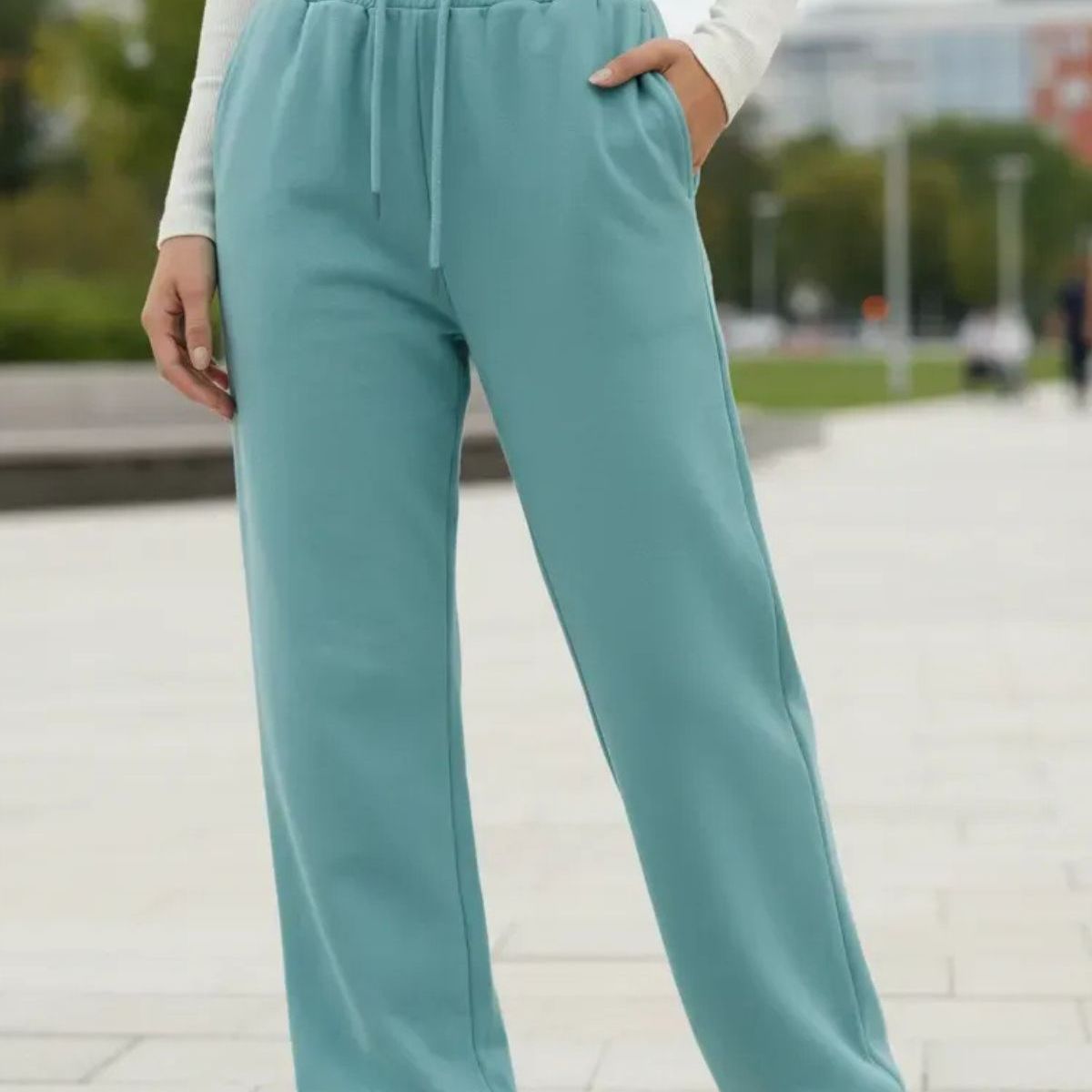LOOK SHOP - Pantalón Jogger Mujer Recto Forro Interior Corderito. Grueso 8675