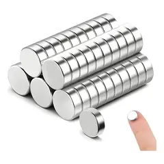GENERICO - Pack 10 imanes neodimio redondos 15x3 mm plateado