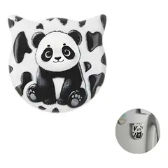 GENERICO - Pack 12 imanes decorativos panda blanco y negro 2