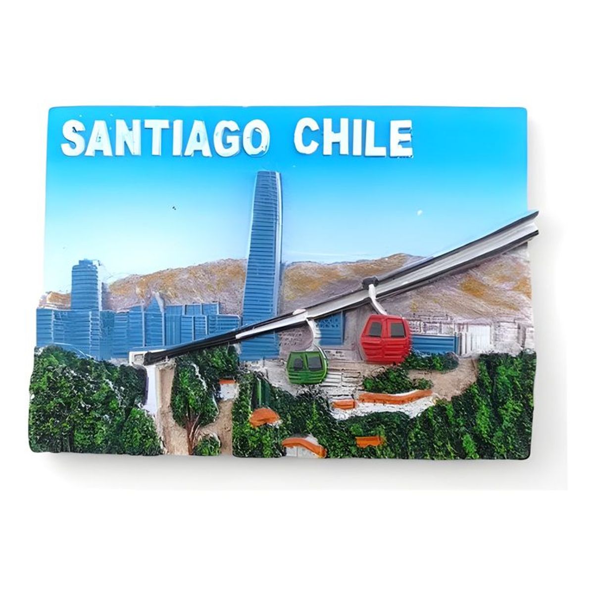 GENERICO - Imán decorativo con relieve ciudades de Chile 2