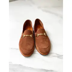 CAMELIA - ZAPATO FLORENCE ENTERO GAMUZA CHOCOLATE
