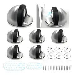 GENERICO - Pack 6 topes magnéticos para puerta plateado