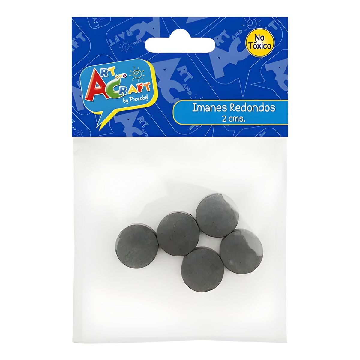 GENERICO - Imanes redondos 2 cm pack 5 unidades negro