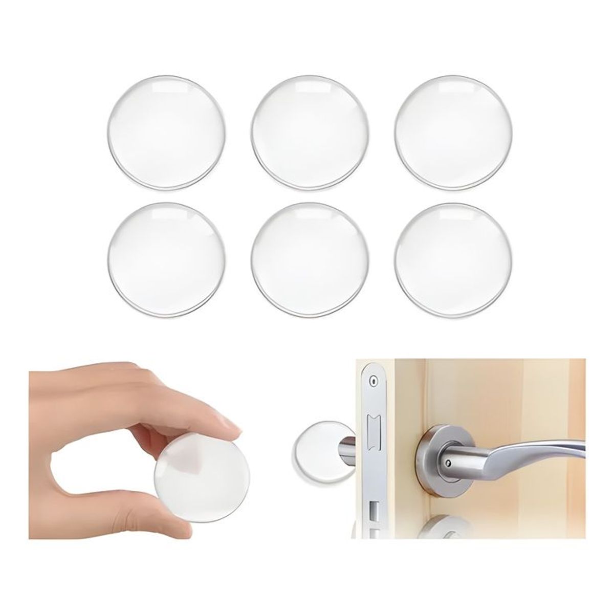 GENERICO - Pack 6 protectores de pared adhesivos redondos