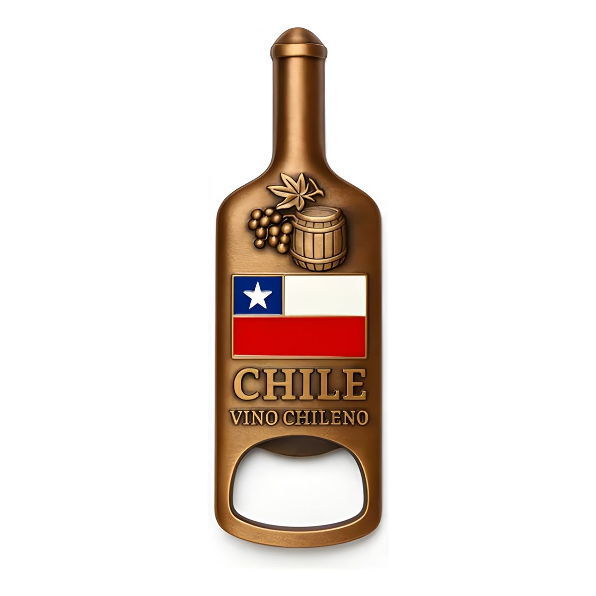 GENERICO - Imanes souvenir Chile destapador vino cobre