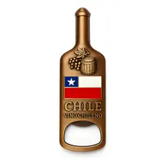 GENERICO - Imanes souvenir Chile destapador vino cobre