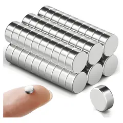 GENERICO - 200 imanes redondos 5x2 mm para refrigerador plateado