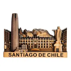 GENERICO - Imán decorativo refrigerador Chile cobre