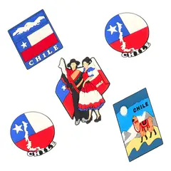 GENERICO - Pack 5 imanes de goma refrigerador Chile surtido