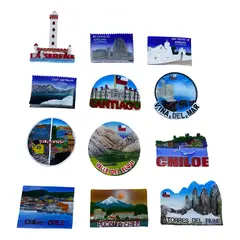GENERICO - Pack 12 imanes souvenir ciudades de Chile surtido 2