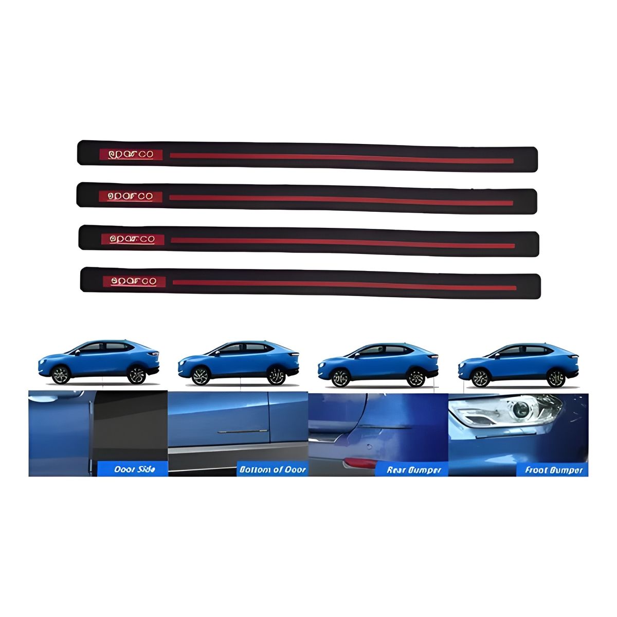 GENERICO - Pack 4 topes de goma adhesivos para auto 2