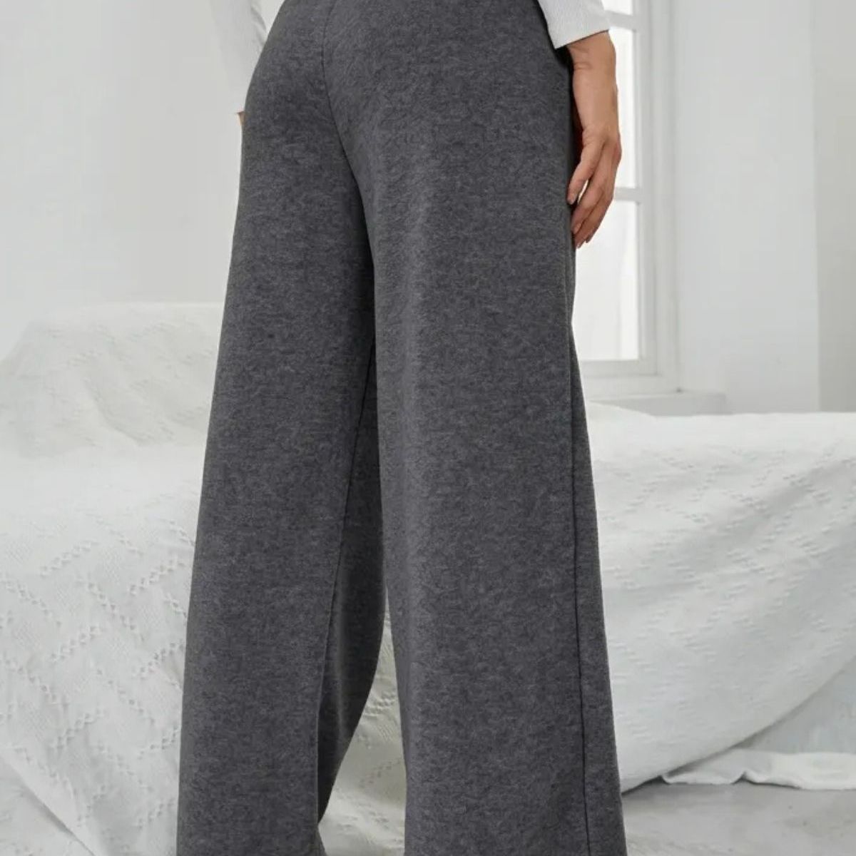 LOOK SHOP - Pantalón Jogger Mujer Recto Forro Interior Corderito. Grueso 8675