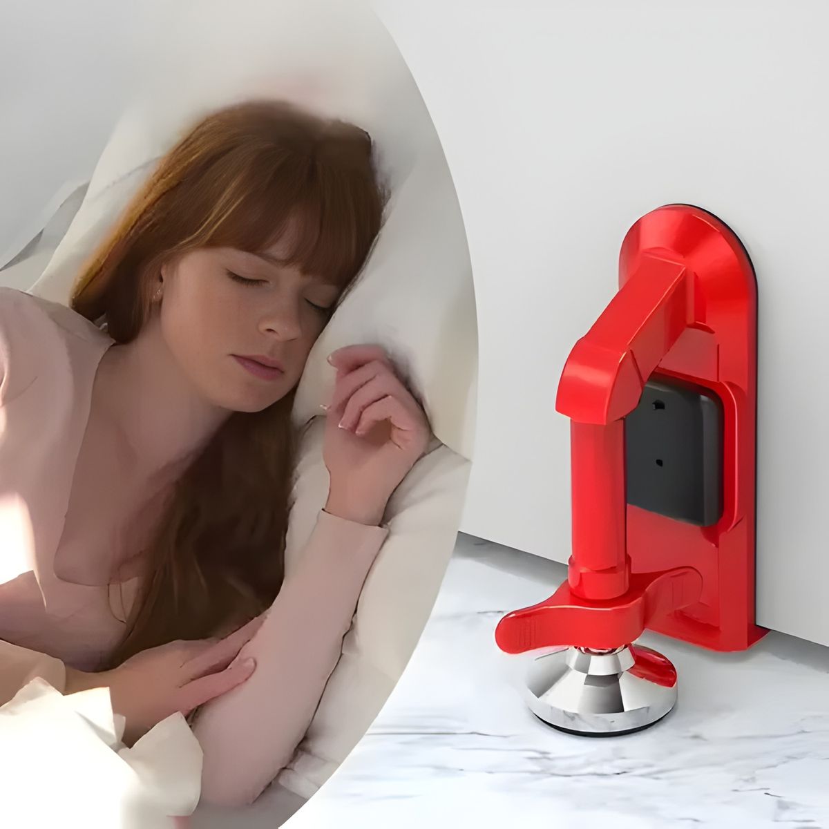 GENERICO - Tope Puerta Con Alarma Seguridad Antirrobo rojo