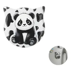 GENERICO - Pack 12 imanes decorativos panda blanco y negro 2