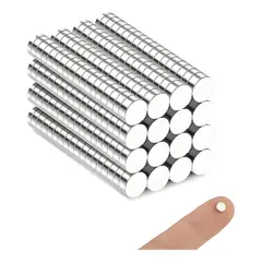 GENERICO - Pack 200 imanes magnéticos 5x2 mm refrigerador plateado 2