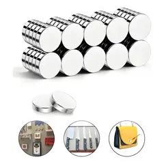 GENERICO - Pack 200 imanes magnéticos 5x2 mm refrigerador plateado 3