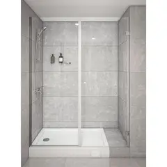 STRETTO - Mampara Abatible 170x185 cm Vidrio 8 mm Perfil Cromado