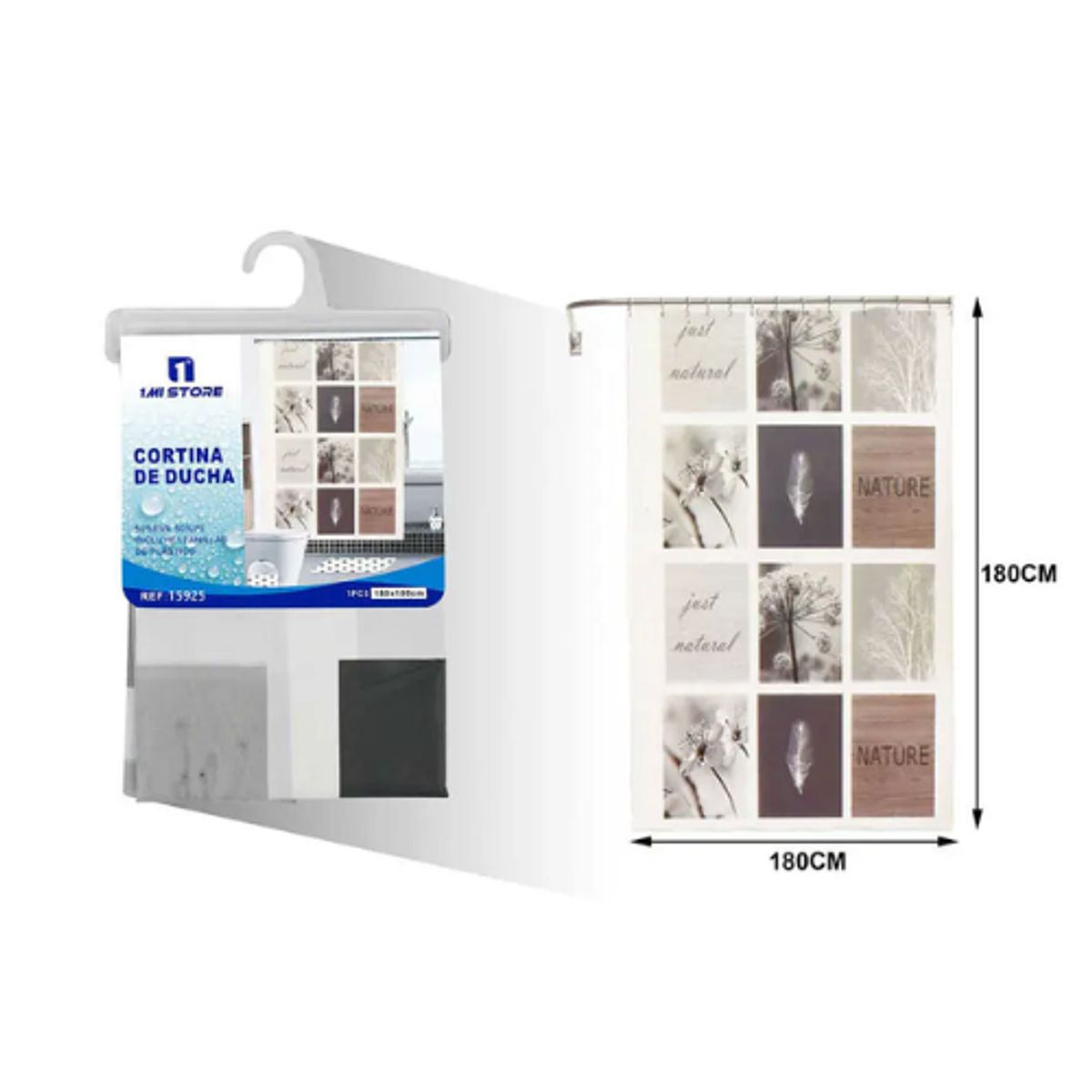 GENERICO - Cortina de Baño Anti-Hongos Impermeable - Diseño Elegante y Duradero