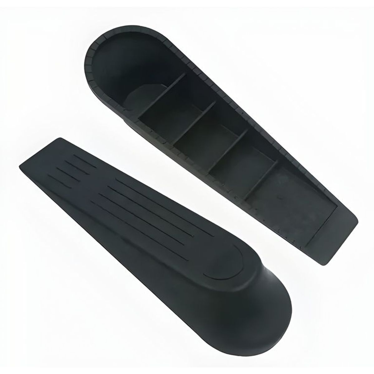 GENERICO - Pack 4 Topes Puerta Plástico Antigolpe Cuña negro 2