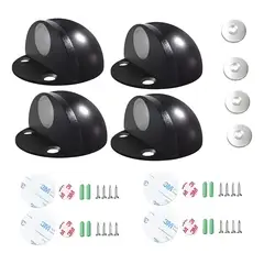 GENERICO - Pack 4 topes magnéticos para puerta negro