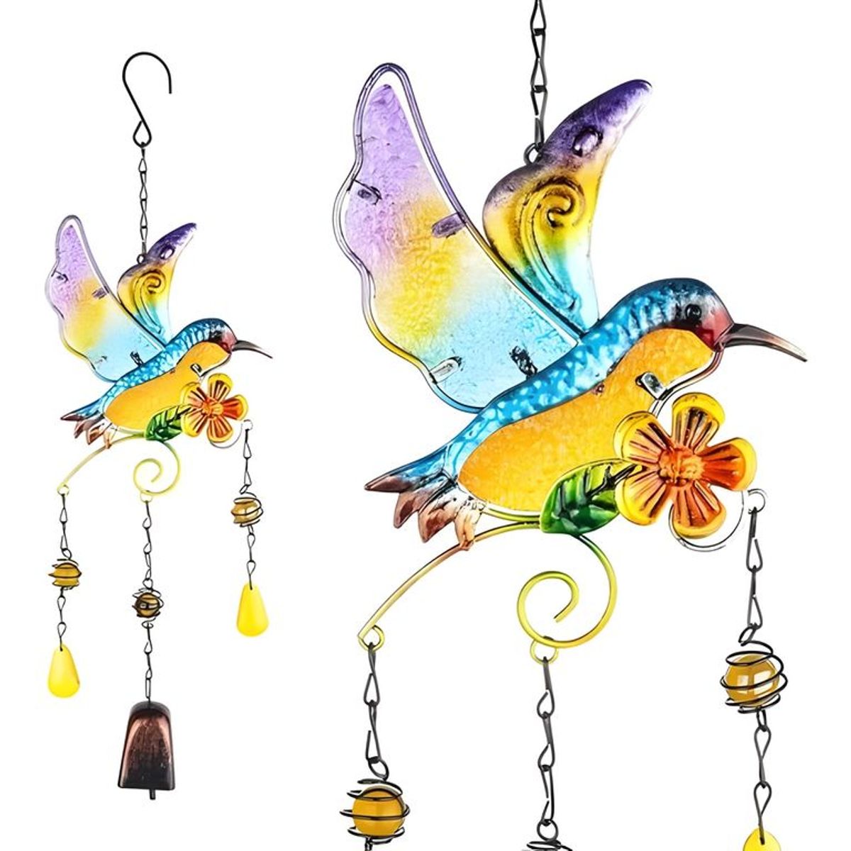 GENERICO - Colgante Jardín Colibrí Vidrio Y cobre 2