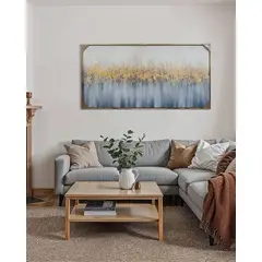 DEKAM DISEÑO - CUADRO ABSTRACTO CELESTE CREMA 140x70 CMS