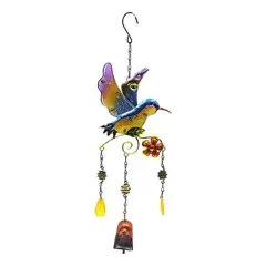 GENERICO - Colgante Jardín Colibrí Con Campanillas Vitrales