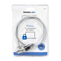 GENERICO - Candado Seguridad Notebook Tecnolab Con Llave Tl627 Color Plateado