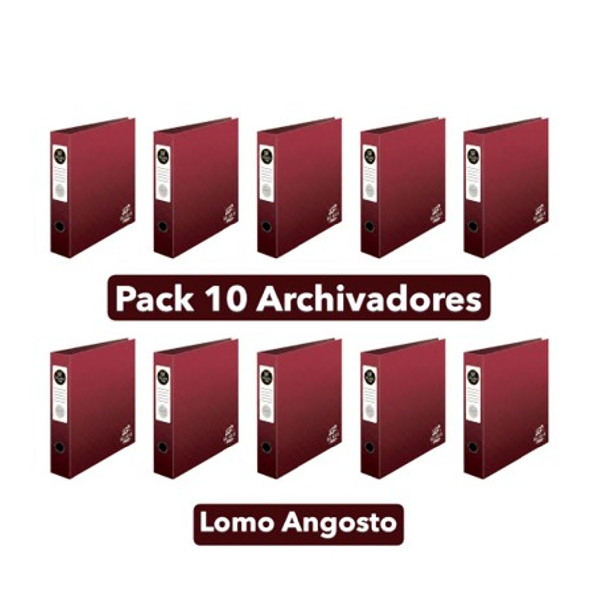 GENERICO - Pack 10 Archivadores Lomo Angosto Oficio Galaxia Pro