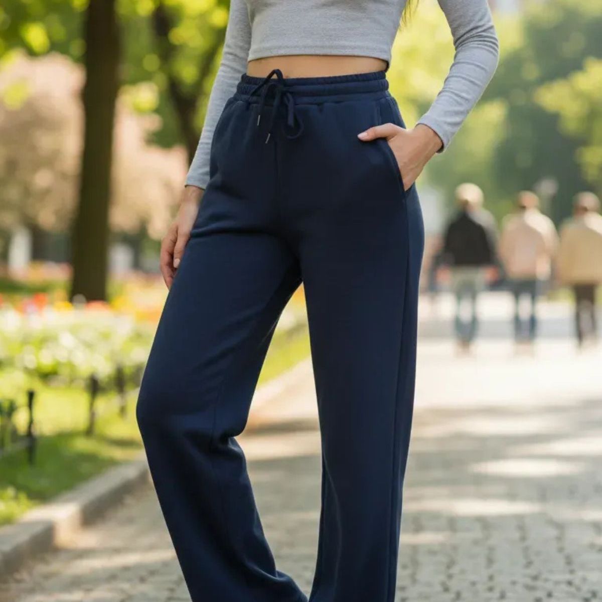 LOOK SHOP - Pantalón Jogger Mujer Recto Forro Interior Corderito. Grueso 8675